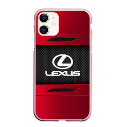 Чехол iPhone 11 матовый Lexus Sport, цвет: 3D-светло-розовый