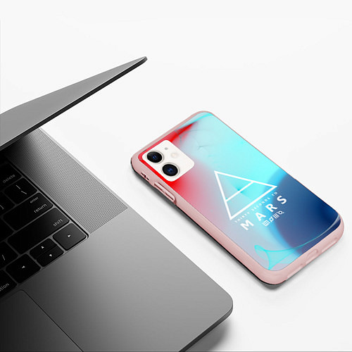 Чехол iPhone 11 матовый 30 STM: Light Neon / 3D-Светло-розовый – фото 3