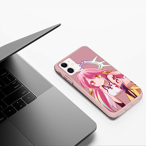 Чехол iPhone 11 матовый No Game No Life / 3D-Светло-розовый – фото 3