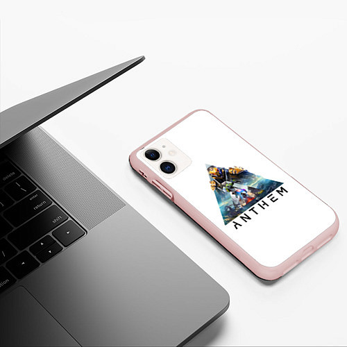 Чехол iPhone 11 матовый ANTHEM Planet / 3D-Светло-розовый – фото 3