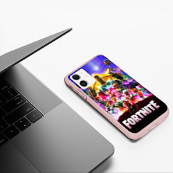 Чехол iPhone 11 матовый Fortnite: Battle Royale, цвет: 3D-светло-розовый — фото 2