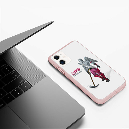 Чехол iPhone 11 матовый Fortnite: Love Ranger / 3D-Светло-розовый – фото 3