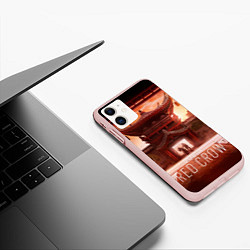 Чехол iPhone 11 матовый R6S: Red Crow, цвет: 3D-светло-розовый — фото 2