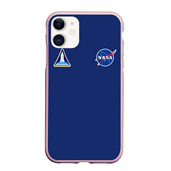 Чехол iPhone 11 матовый NASA: Special Form, цвет: 3D-светло-розовый