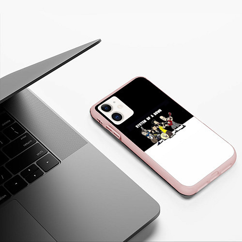 Чехол iPhone 11 матовый System of a Down арт на группу / 3D-Светло-розовый – фото 3