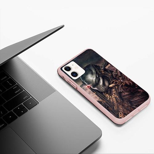 Чехол iPhone 11 матовый Merciless Predator / 3D-Светло-розовый – фото 3