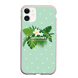 Чехол iPhone 11 матовый Fresh Summer, цвет: 3D-светло-розовый