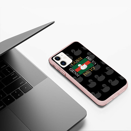 Чехол iPhone 11 матовый GUSSI: Little Style / 3D-Светло-розовый – фото 3