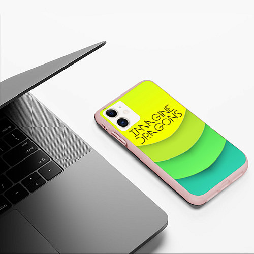 Чехол iPhone 11 матовый Imagine Dragons: Lime Colour / 3D-Светло-розовый – фото 3