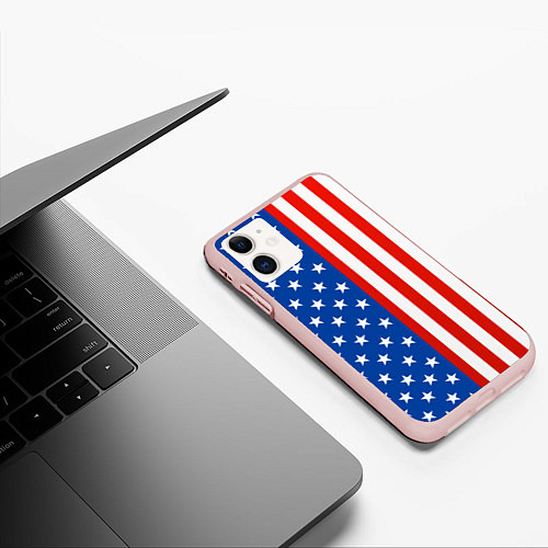 Чехол iPhone 11 матовый American Patriot / 3D-Светло-розовый – фото 3