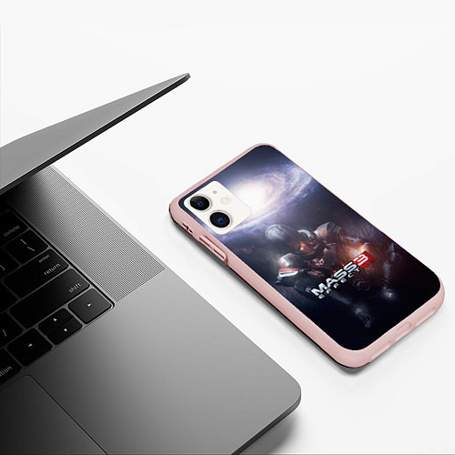 Чехол iPhone 11 матовый Mass Effect 3 / 3D-Светло-розовый – фото 3