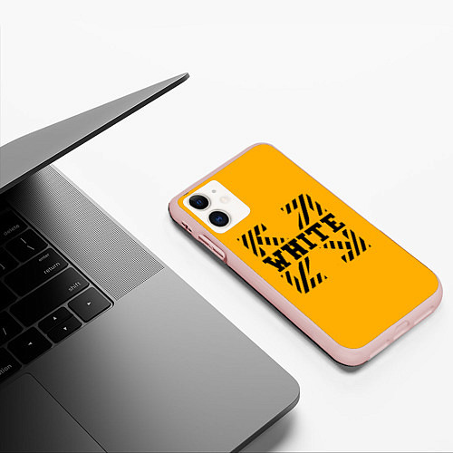 Чехол iPhone 11 матовый Off-White: Yellow Style / 3D-Светло-розовый – фото 3