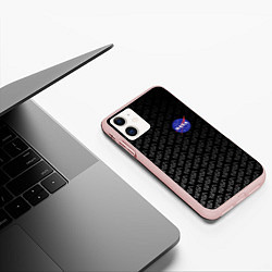 Чехол iPhone 11 матовый NASA: Dark Space, цвет: 3D-светло-розовый — фото 2