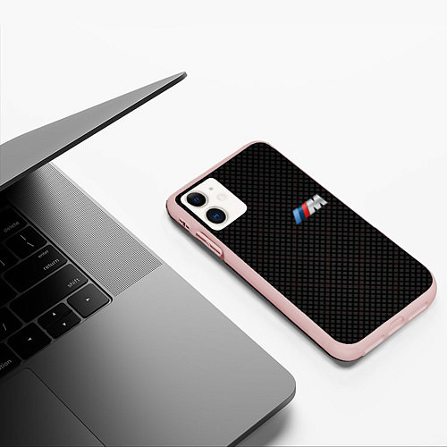 Чехол iPhone 11 матовый BMW M: Dark Side / 3D-Светло-розовый – фото 3