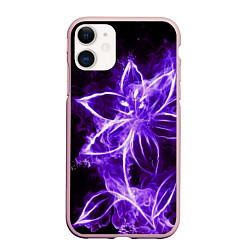 Чехол iPhone 11 матовый Цветок Тьмы, цвет: 3D-светло-розовый