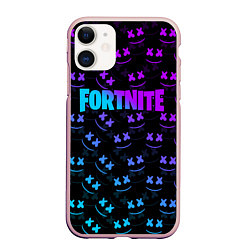 Чехол iPhone 11 матовый FORTNITE x MARSHMELLO, цвет: 3D-светло-розовый