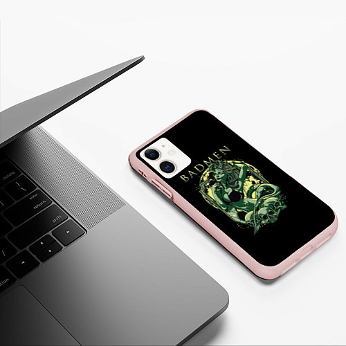 Чехол iPhone 11 матовый Badmen / 3D-Светло-розовый – фото 3