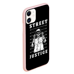 Чехол iPhone 11 матовый Street Justice, цвет: 3D-светло-розовый — фото 2