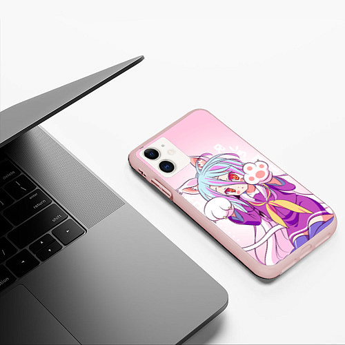 Чехол iPhone 11 матовый No Game No Life / 3D-Светло-розовый – фото 3