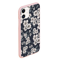 Чехол iPhone 11 матовый Цветочный букет, цвет: 3D-светло-розовый — фото 2
