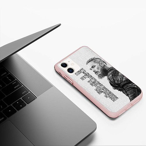 Чехол iPhone 11 матовый И смерти нет почетней той / 3D-Светло-розовый – фото 3