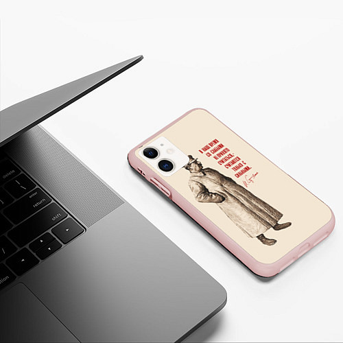 Чехол iPhone 11 матовый Сталин / 3D-Светло-розовый – фото 3
