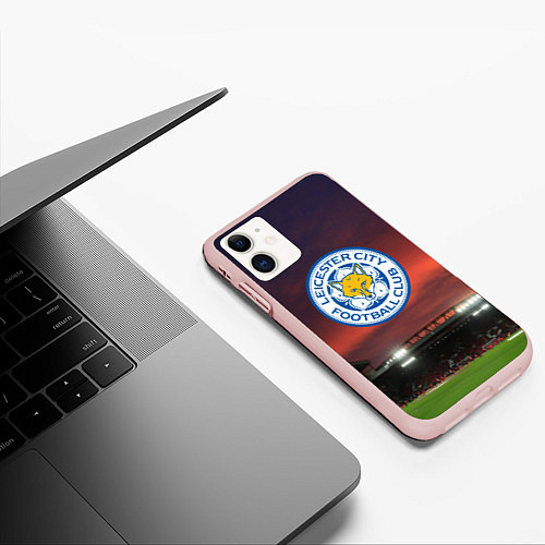 Чехол iPhone 11 матовый FC Leicester City / 3D-Светло-розовый – фото 3