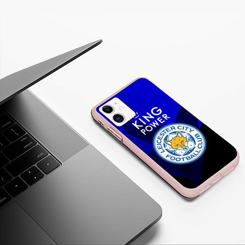 Чехол iPhone 11 матовый Leicester City / 3D-Светло-розовый – фото 3