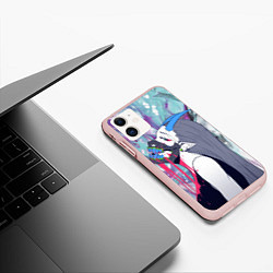 Чехол iPhone 11 матовый Дьяволица, цвет: 3D-светло-розовый — фото 2