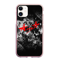 Чехол iPhone 11 матовый АлисА, цвет: 3D-светло-розовый