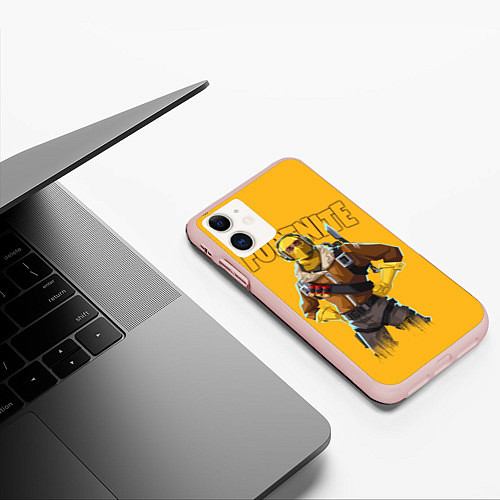 Чехол iPhone 11 матовый Fortnite / 3D-Светло-розовый – фото 3
