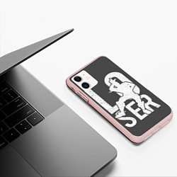 Чехол iPhone 11 матовый Fortnite Loser, цвет: 3D-светло-розовый — фото 2