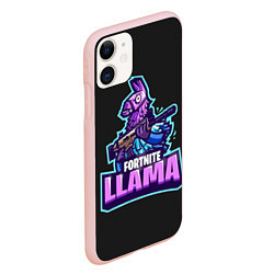 Чехол iPhone 11 матовый Fortnite LLAMA, цвет: 3D-светло-розовый — фото 2