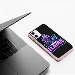 Чехол iPhone 11 матовый Fortnite LLAMA, цвет: 3D-светло-розовый — фото 2
