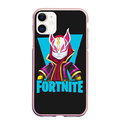 Чехол iPhone 11 матовый Fortnite, цвет: 3D-светло-розовый