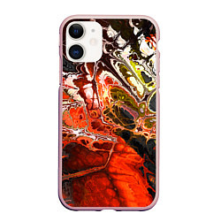 Чехол iPhone 11 матовый Nu abstracts art, цвет: 3D-светло-розовый