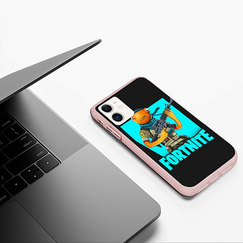 Чехол iPhone 11 матовый Fortnite / 3D-Светло-розовый – фото 3