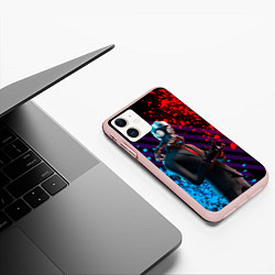 Чехол iPhone 11 матовый Fortnite 004, цвет: 3D-светло-розовый — фото 2