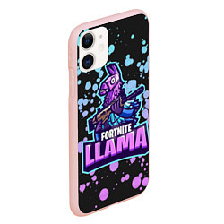 Чехол iPhone 11 матовый Fortnite LLAMA, цвет: 3D-светло-розовый — фото 2