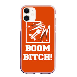 Чехол iPhone 11 матовый Boom Bitch!, цвет: 3D-светло-розовый