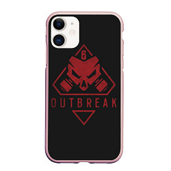 Чехол iPhone 11 матовый Rainbow Six Siege, цвет: 3D-светло-розовый