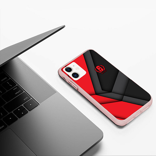 Чехол iPhone 11 матовый Rainbow Six Siege / 3D-Светло-розовый – фото 3