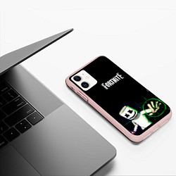 Чехол iPhone 11 матовый Fortnite, цвет: 3D-светло-розовый — фото 2