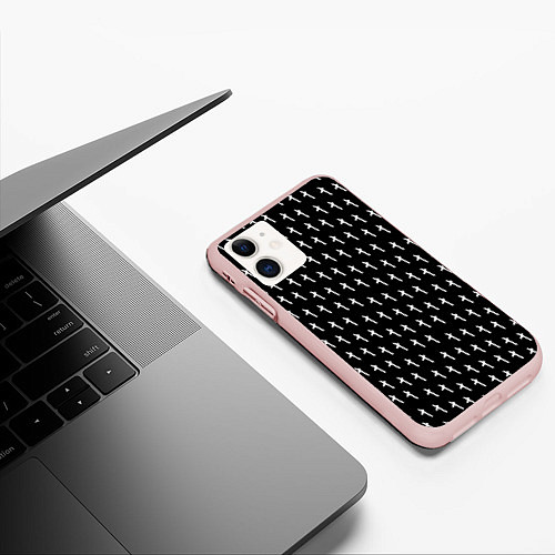 Чехол iPhone 11 матовый LiL PEEP Pattern / 3D-Светло-розовый – фото 3