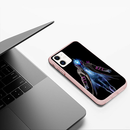Чехол iPhone 11 матовый Fortnite Спина / 3D-Светло-розовый – фото 3