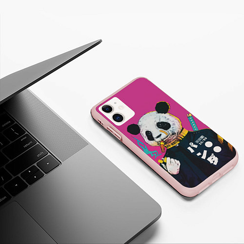 Чехол iPhone 11 матовый Off-White for Panda / 3D-Светло-розовый – фото 3