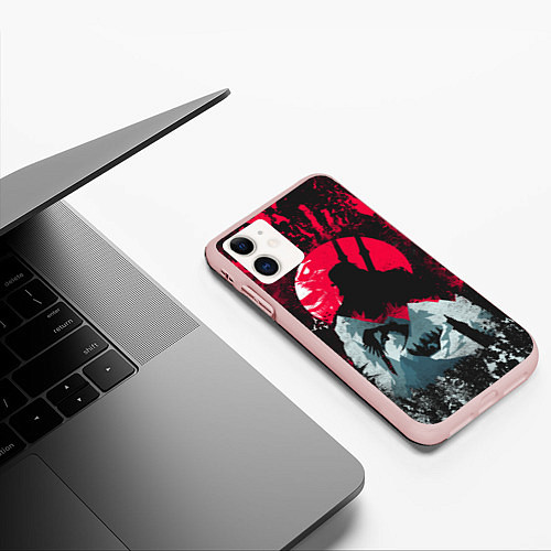 Чехол iPhone 11 матовый Ведьмак / 3D-Светло-розовый – фото 3