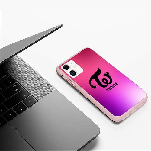 Чехол iPhone 11 матовый TWICE / 3D-Светло-розовый – фото 3