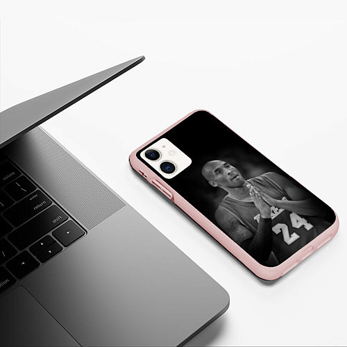 Чехол iPhone 11 матовый Коби Брайант / 3D-Светло-розовый – фото 3