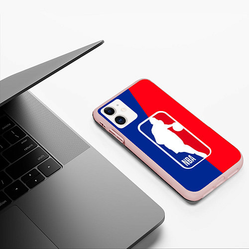 Чехол iPhone 11 матовый NBA Kobe Bryant / 3D-Светло-розовый – фото 3